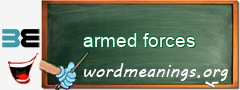 WordMeaning blackboard for armed forces